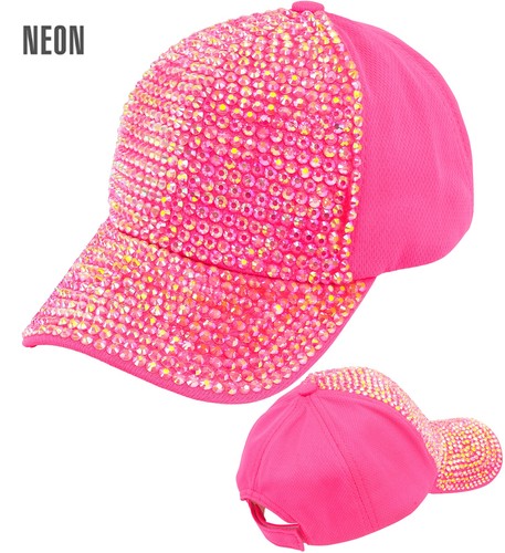 Neon pinke strass basecap - neon, –