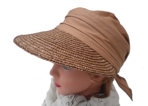 Damen stroh visor tuch - stroh, cap